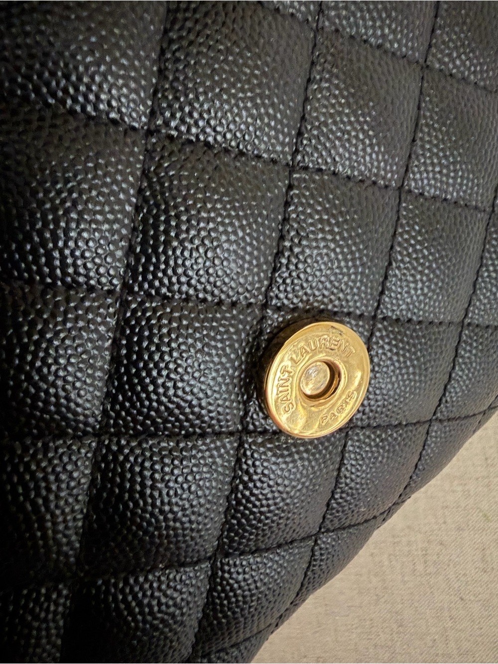 Saint Laurent Black Quilted Leather Shoulder Bag with Gold Hardware - Picture 15 of 16